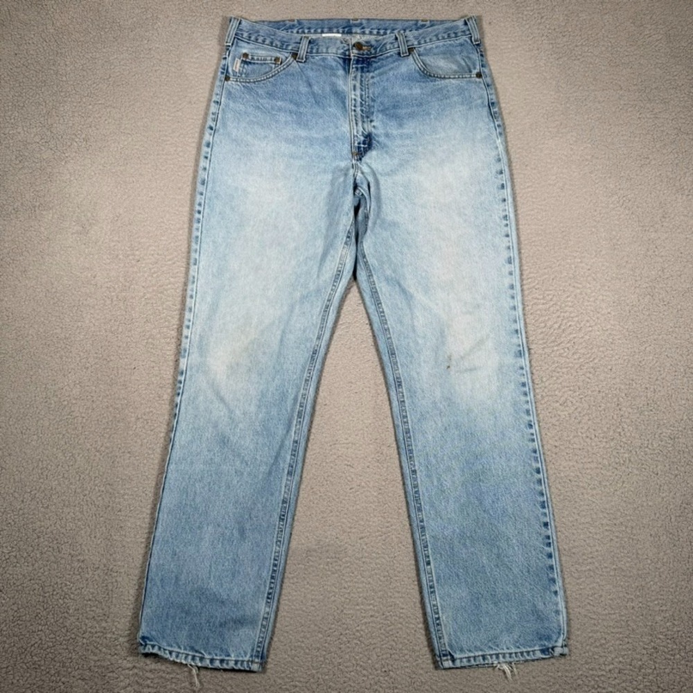 Carhartt Jeans Mens 36x33 Straight Fit Denim Workwear 5 Pocket Casual Preppy